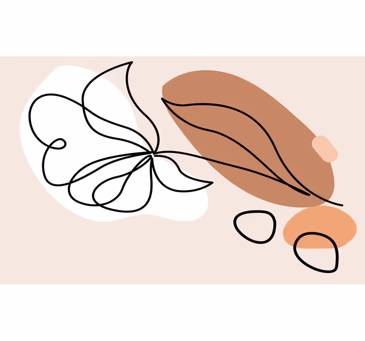 Blind bedroom minimalistic abstract green leaf design - TenStickers