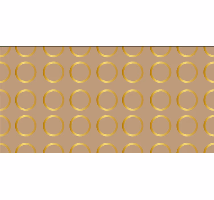 Blind bedroom with geometric pattern golden circles - TenStickers