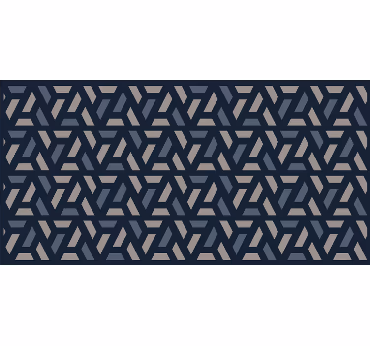 Blind bedroom geometric blue and gray triangle pattern - TenStickers
