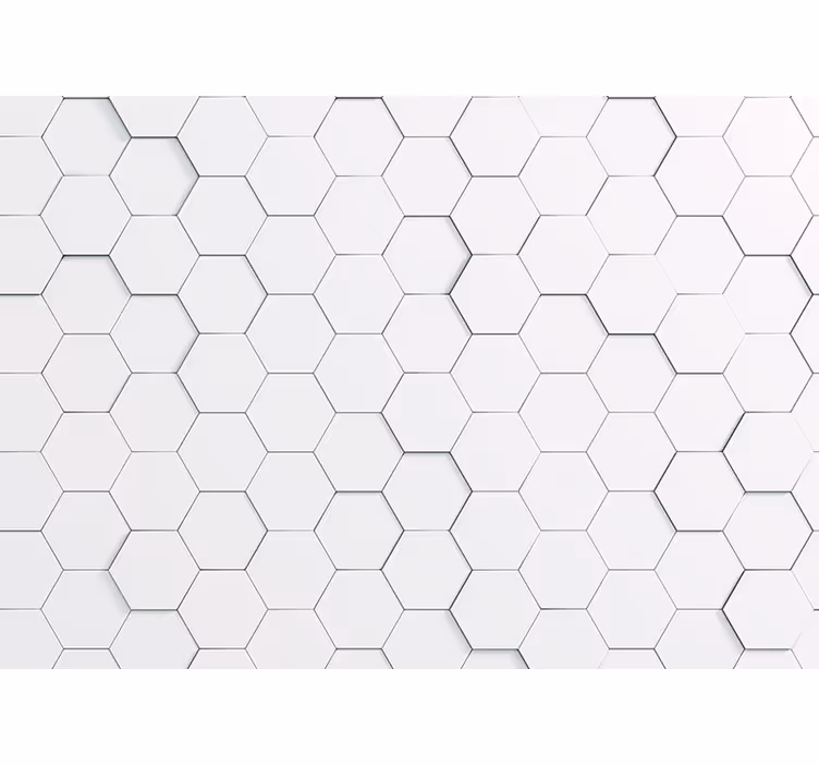 White window blind with white hexagon shadows - TenStickers