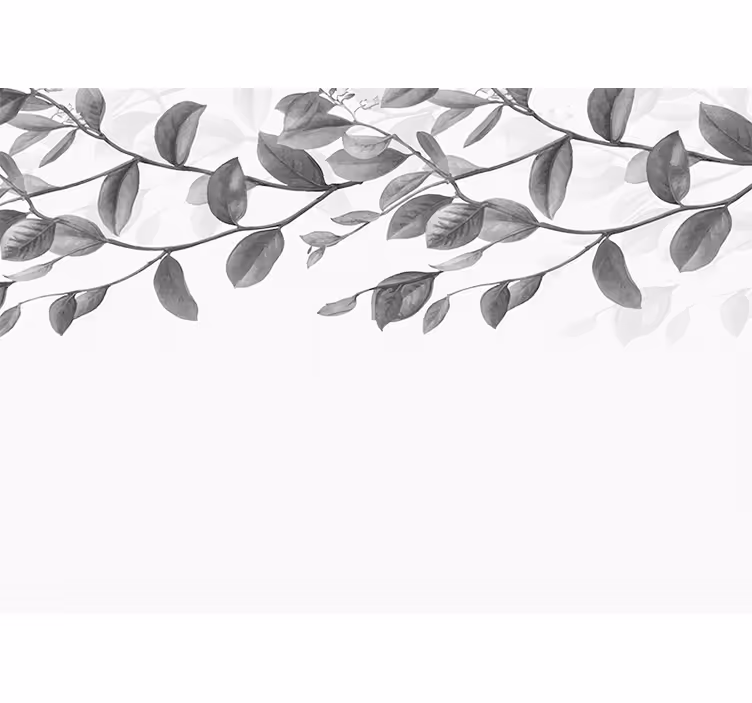 White window blind with black and white twigs - TenStickers