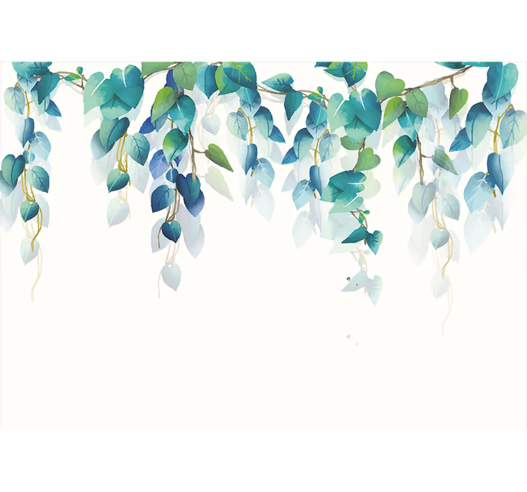 White window blind with watercolor twigs design - TenStickers