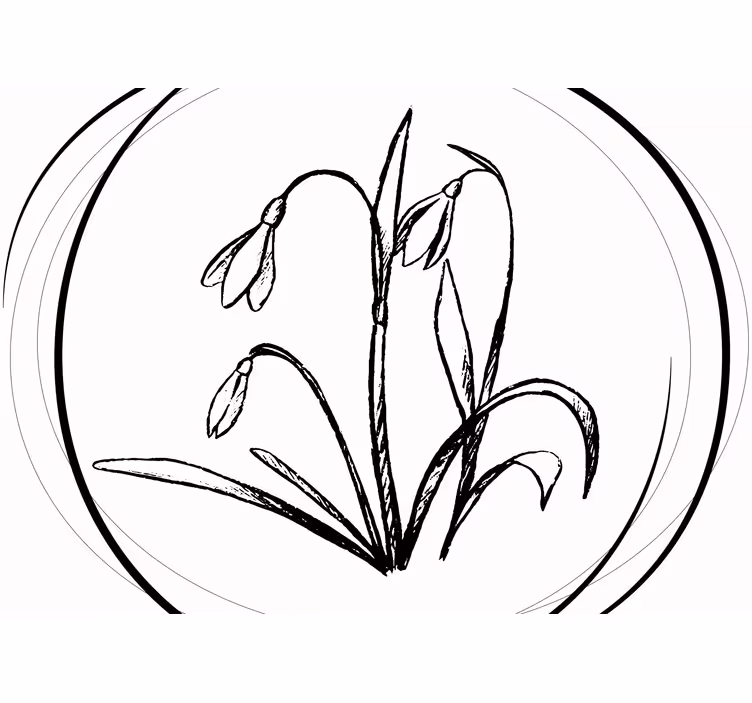 White window blind with cute snowdrop circle design - TenStickers