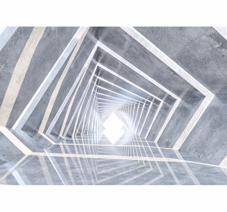 White window blind 3d geometric tunnel design - TenStickers