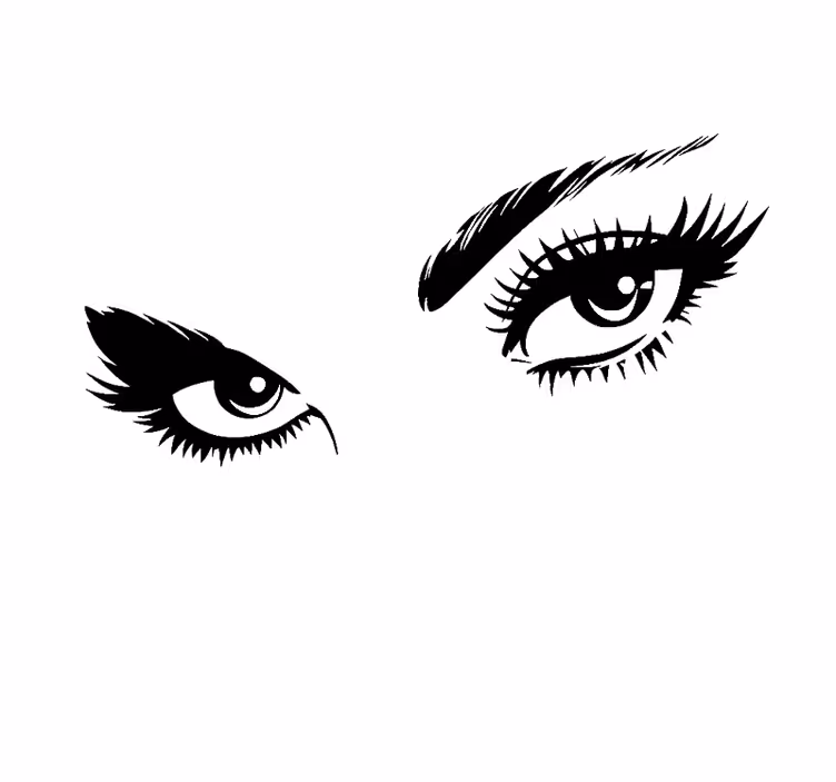 White window blind with a woman's gaze - TenStickers
