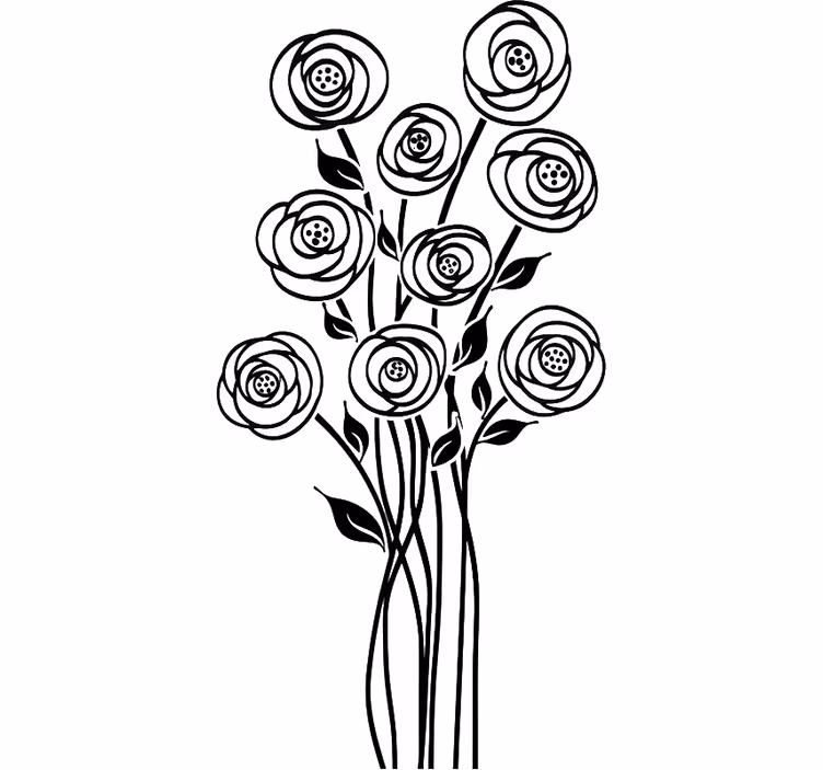 White window blind abstract floral design - TenStickers