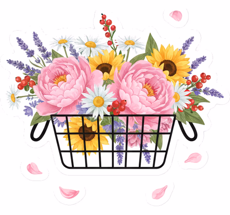 Living room blind fancy floral arrangement - TenStickers