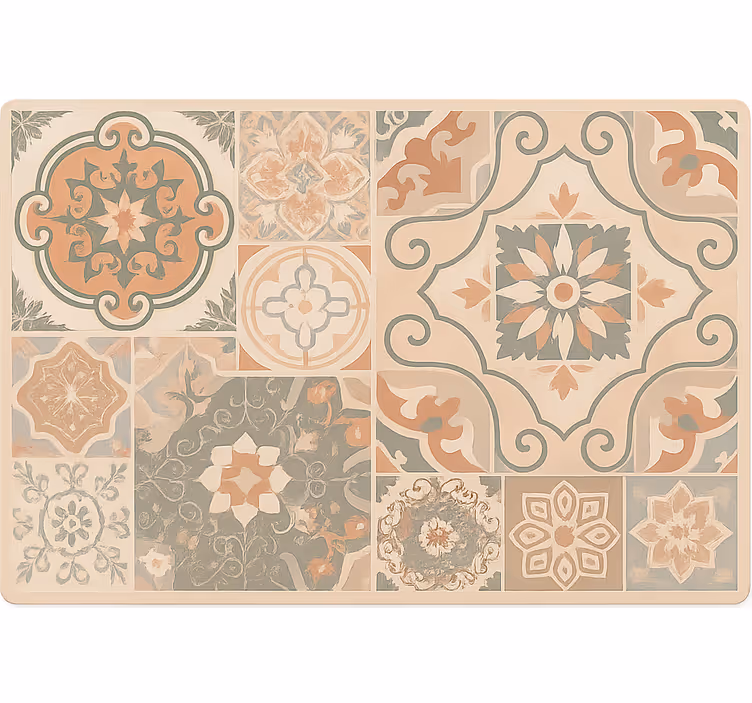Living room blind cement tiles in various sizes - TenStickers