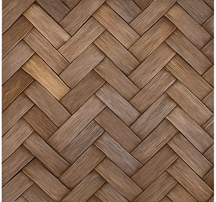 Living room blind braided wood design - TenStickers