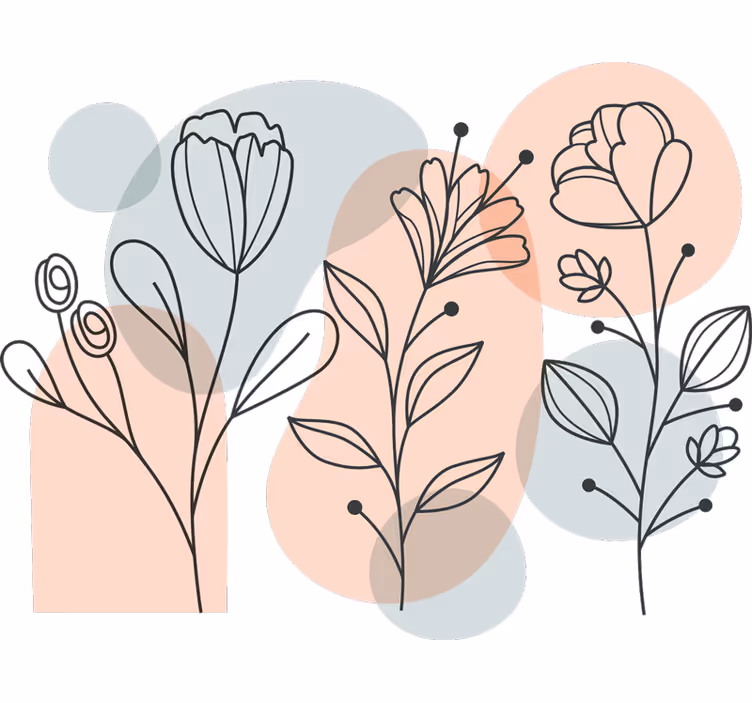 Blind bedroom minimalist floral design - TenStickers