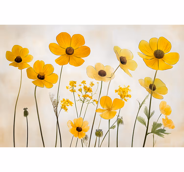 Blind bedroom delicate helenium flowers - TenStickers