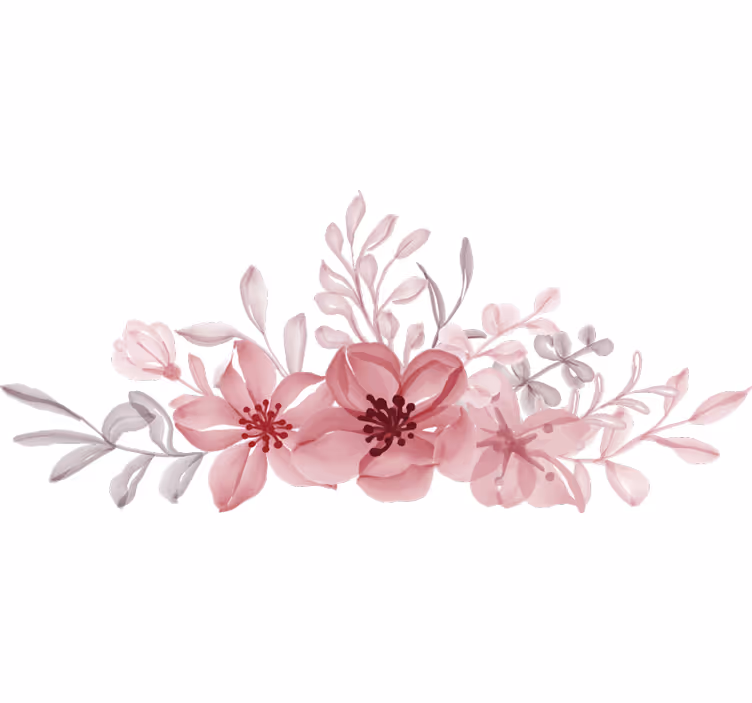 Blind bedroom pink flowers design - TenStickers