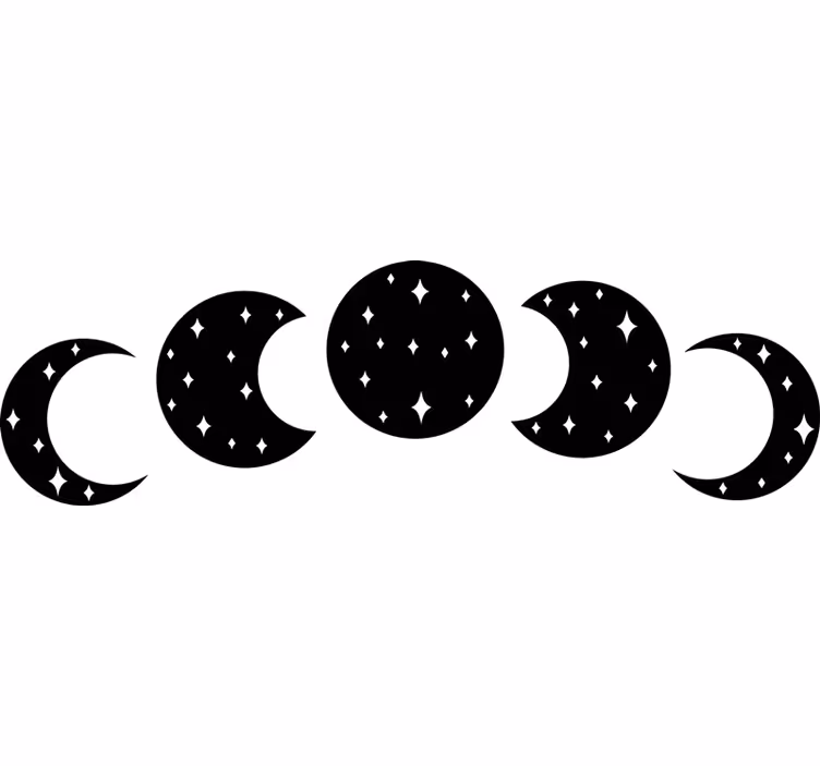Blind bedroom moon phases blackout blinds - TenStickers