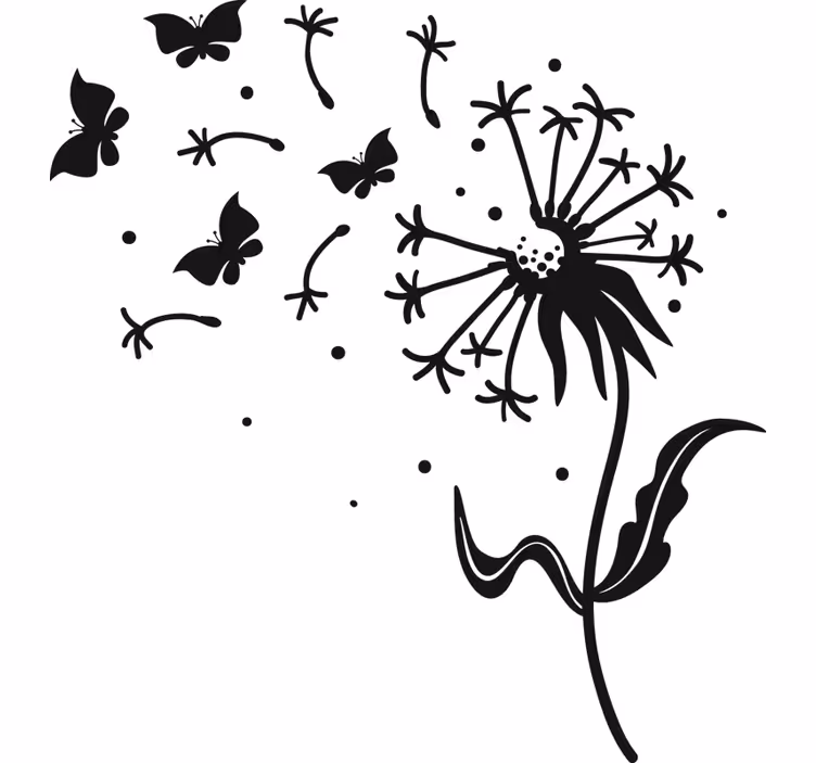 Blind bedroom dandelion and butterflies design - TenStickers