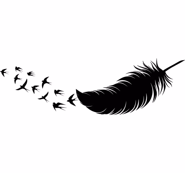 Blind bedroom with feathers and birds - TenStickers