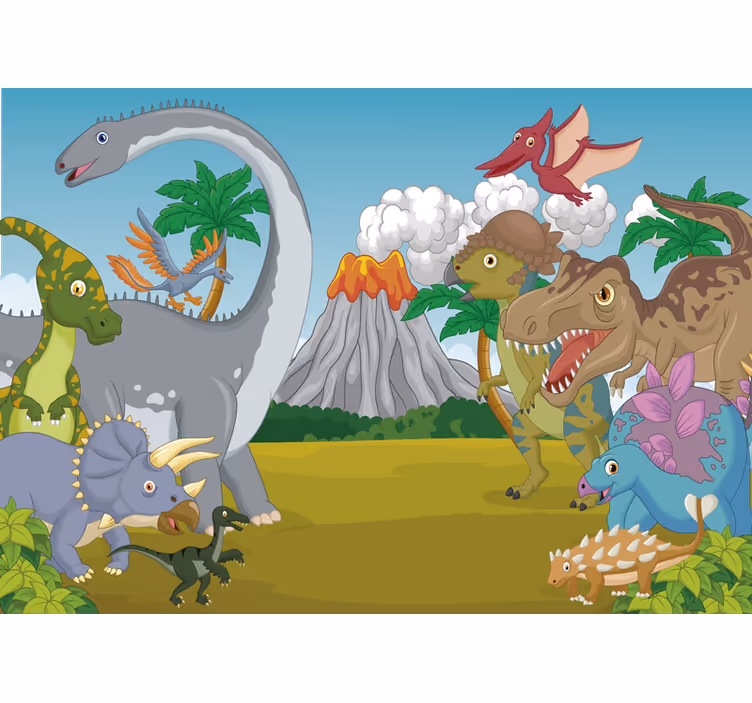 Blind children decorative dinosaur wall mural - TenStickers