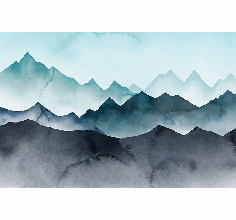 Blind children painted blue mountains - TenStickers