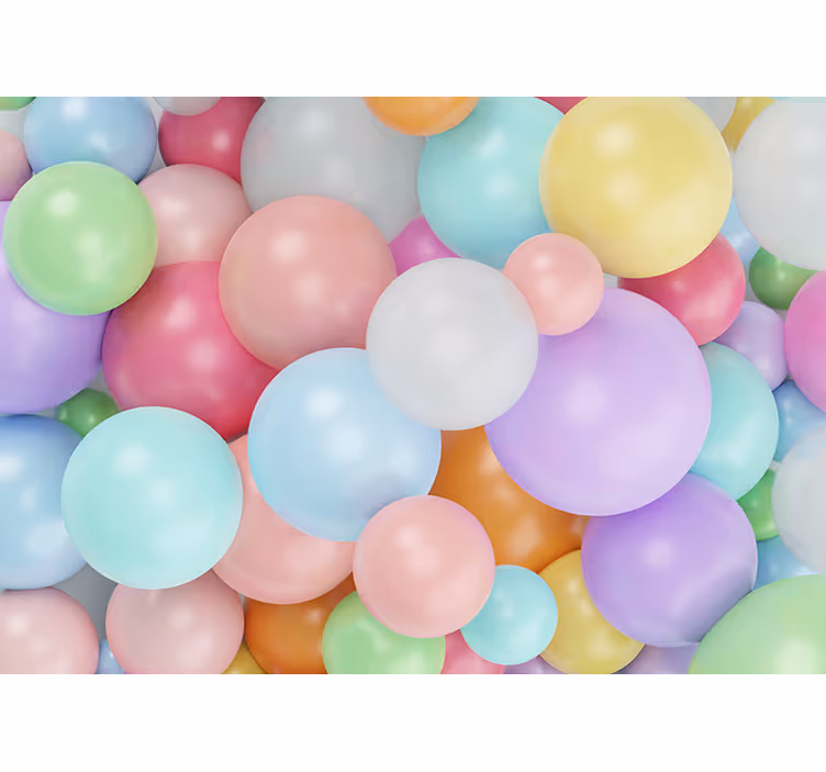 Blind children 3d colorful pastel balloons - TenStickers
