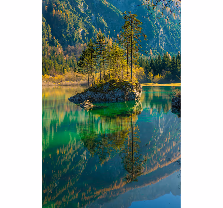 Tranquil Lake Isle zen blind - TenStickers