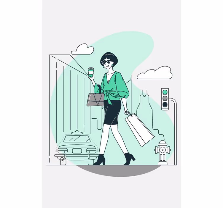 Stylish City Life text blind - TenStickers