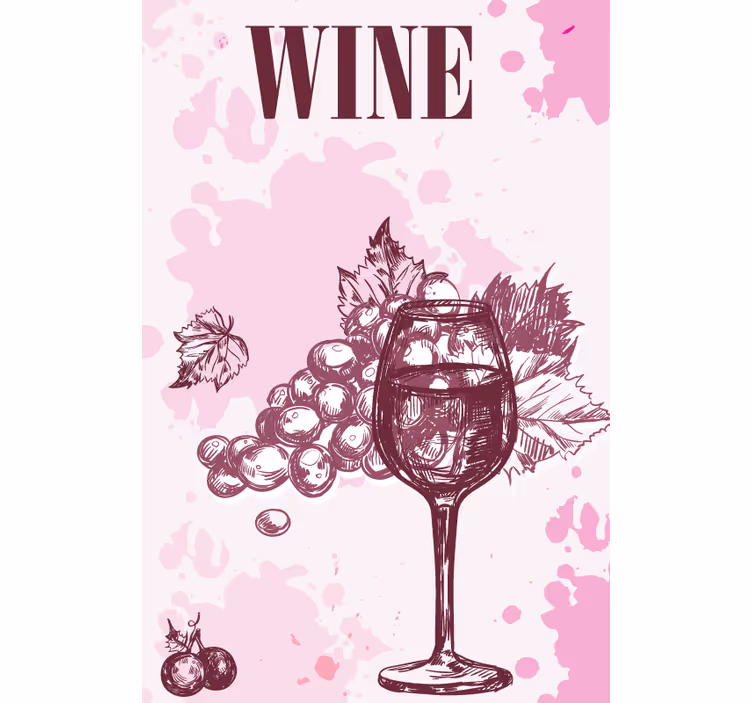 Vintage Wine Sketch love blind - TenStickers