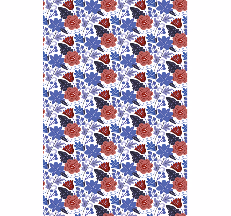 Bold botanical pattern blind flowers and plants - TenStickers