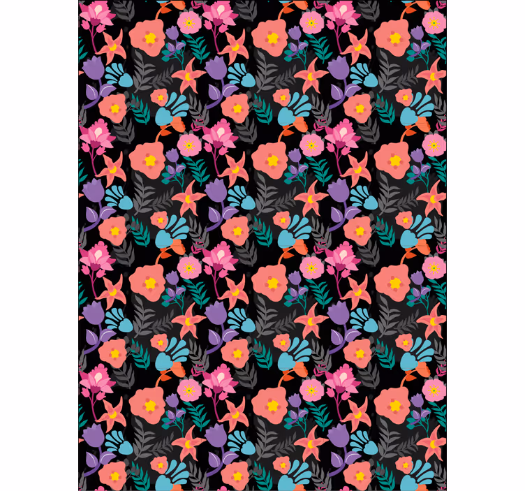 Colorful Floral Pattern blind flowers and plants - TenStickers