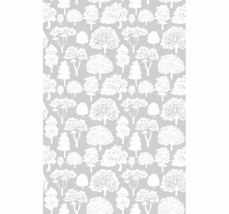 Grey and white silhouettes tree blind - TenStickers