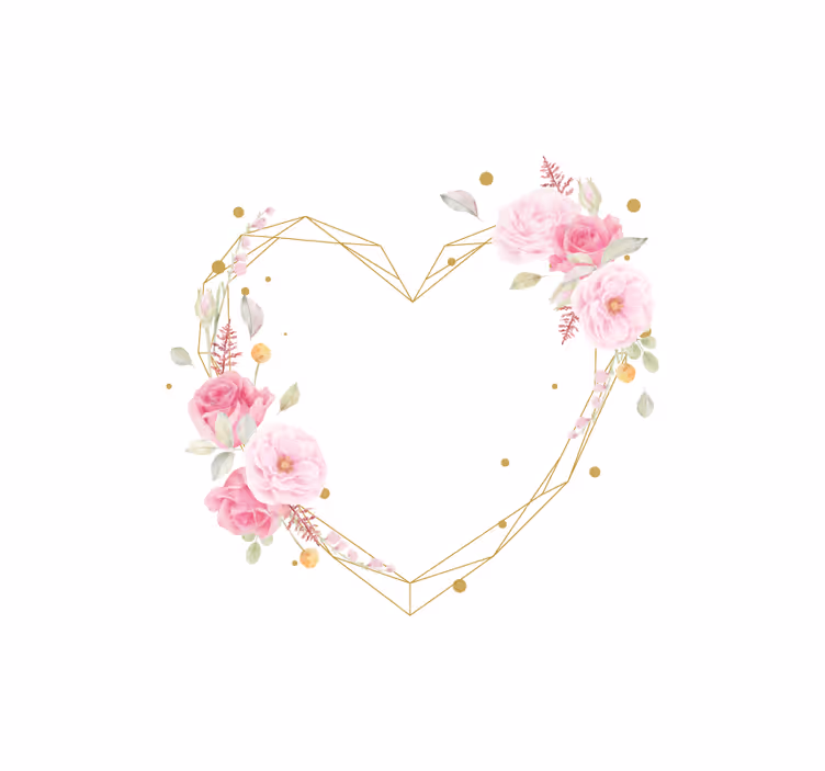 Heart arrangement floral roller blind - TenStickers