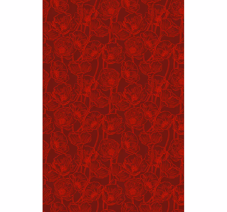 Intricate red pattern floral roller blind - TenStickers