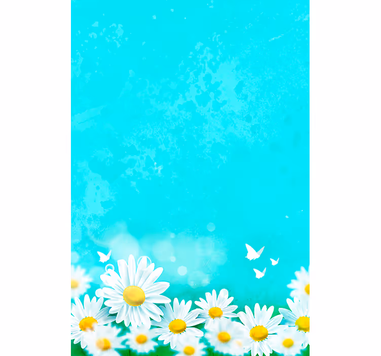 Daisies with Butterflies blind flowers and plants - TenStickers
