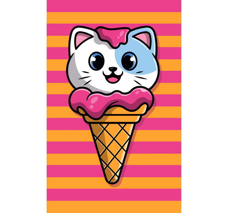 Cat Ice Cream animals blind - TenStickers