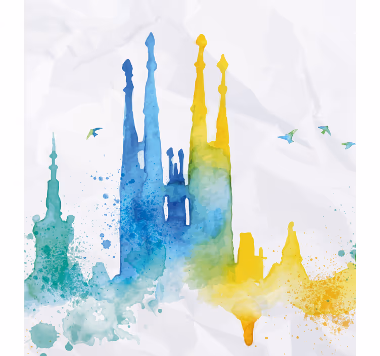 Aquarella Sagrada Familia blind - TenStickers
