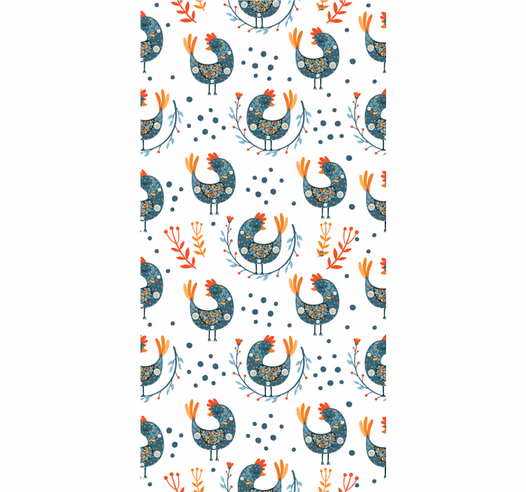 Blue feathery chicken animals blind - TenStickers