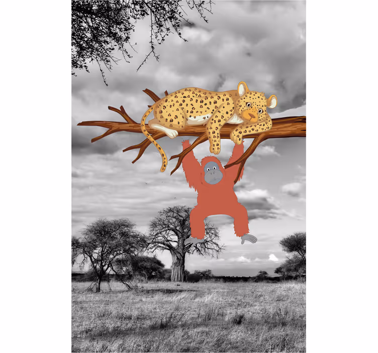 Leopard and Orangutan animals blind - TenStickers