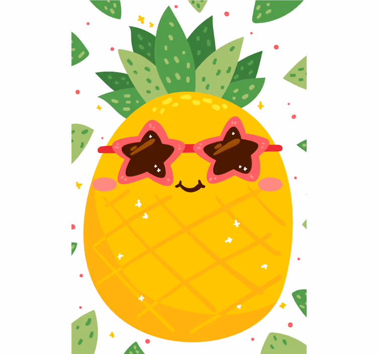 Pineapple with pink Fruit and vegetable blind - TenStickers