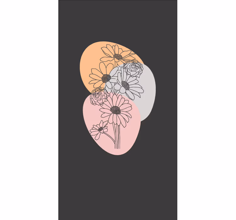 Abstract patterns overlay blind flowers and plants - TenStickers