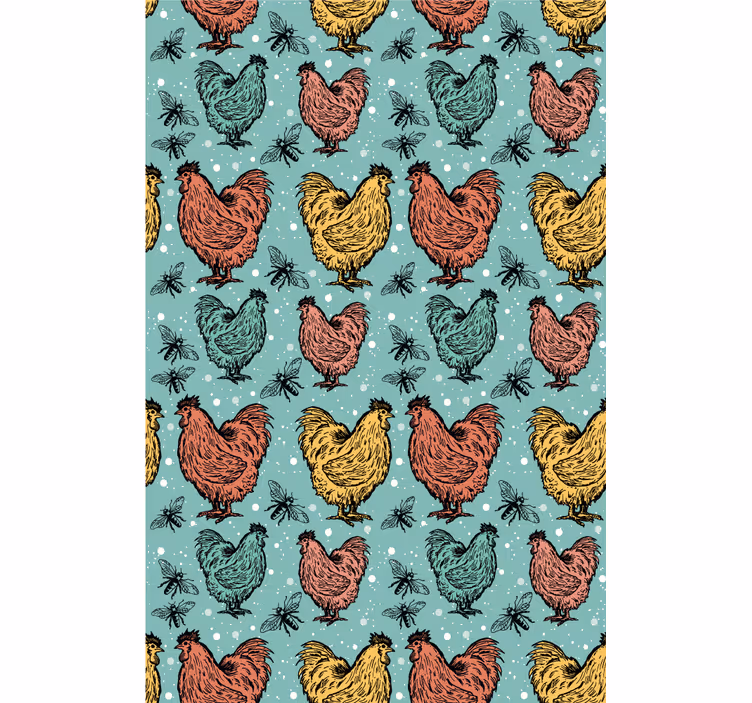 Colorful Rooster Pattern animals blind - TenStickers