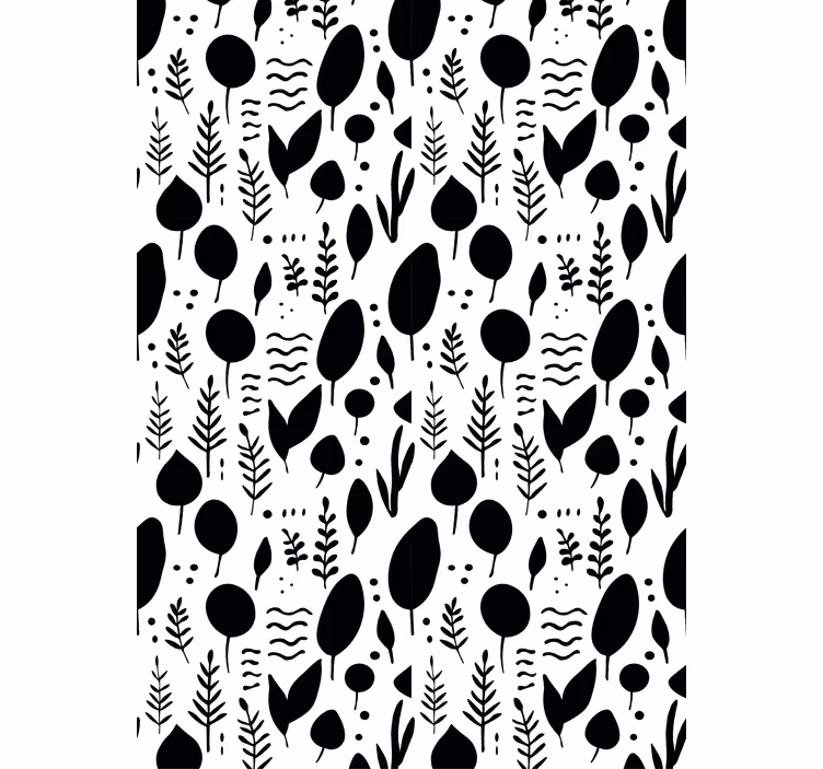 Botanical Silhouette Pattern tree blind - TenStickers