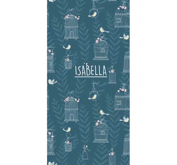 Blue birdcages with name blind children - TenStickers