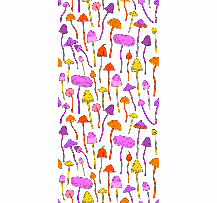 Lively mushroom theme blind flowers and plants - TenStickers