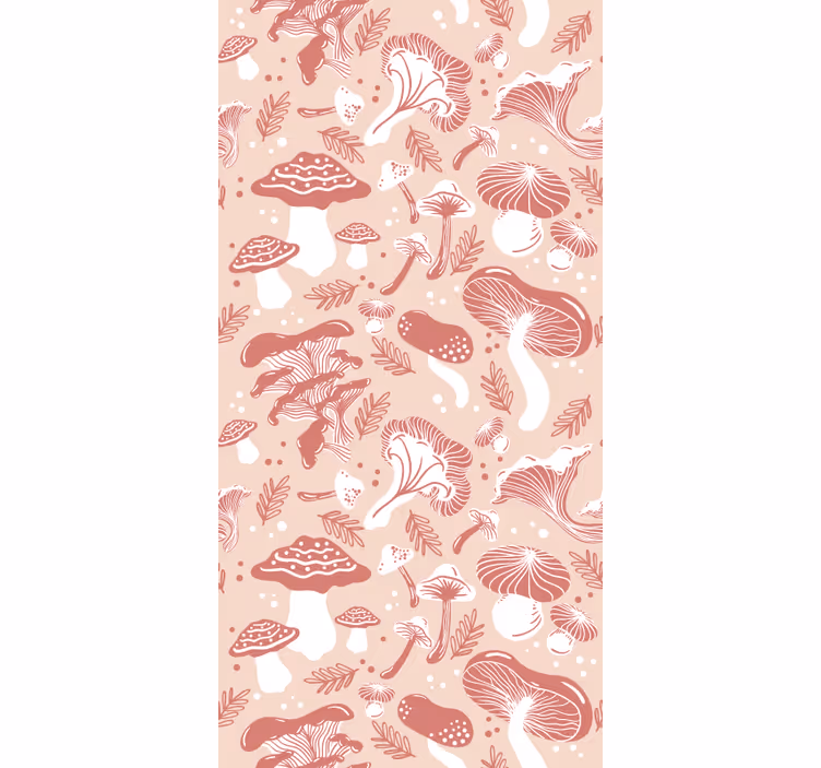 Mushroom variety pattern blind flowers and plants - TenStickers