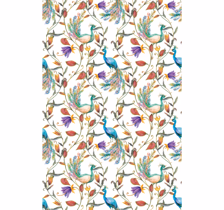 Elegant Peacock Floral blind flowers and plants - TenStickers
