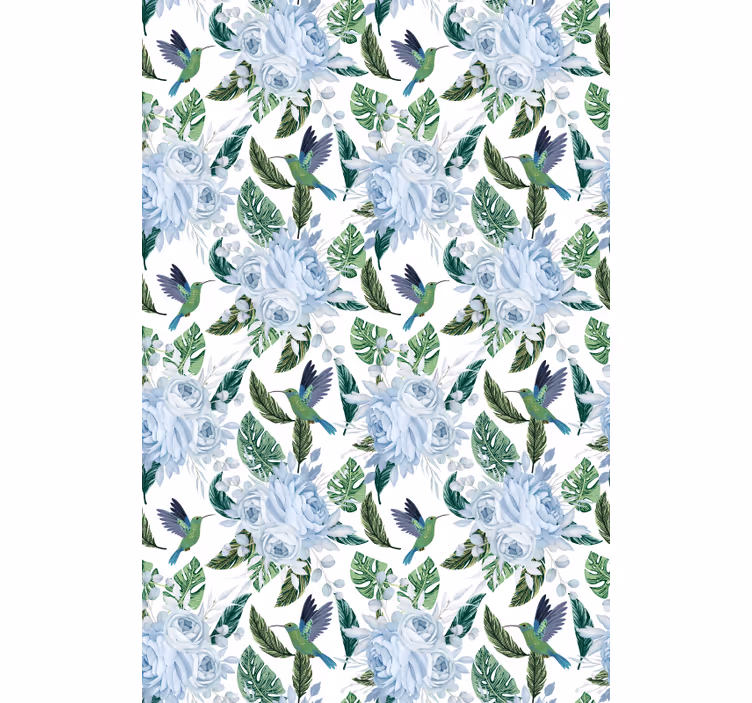 Hummingbirds and Roses blind flowers and plants - TenStickers