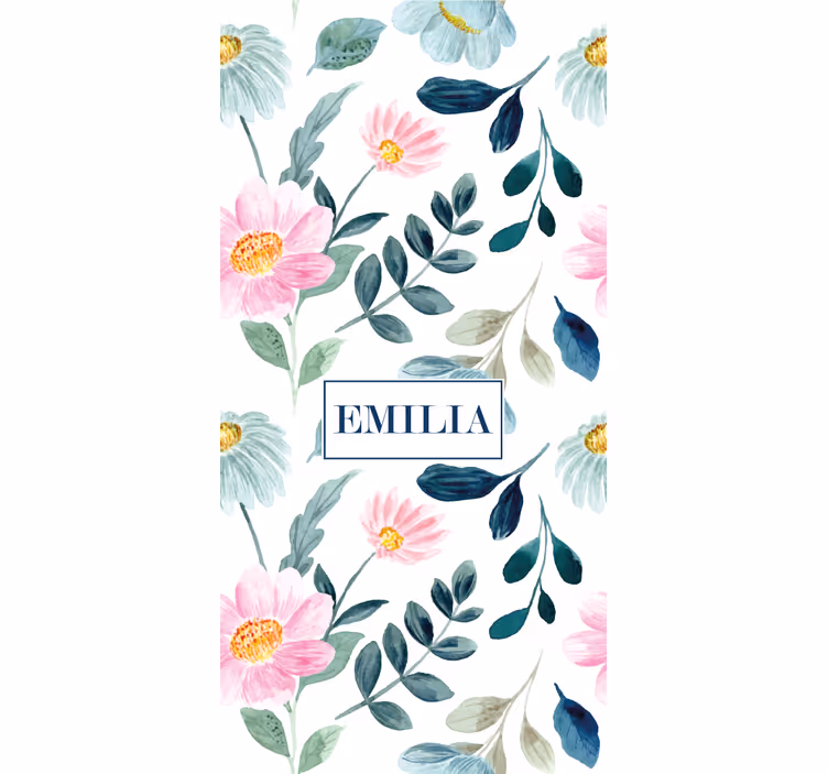 Floral Blossom With Name blind flowers and plants - TenStickers