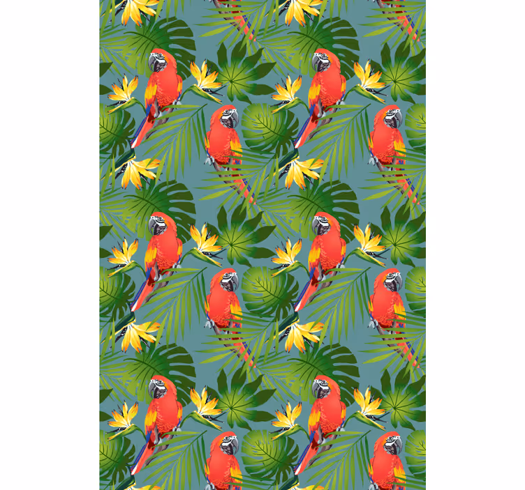 Tropical parrots and leaves animals blind - TenStickers