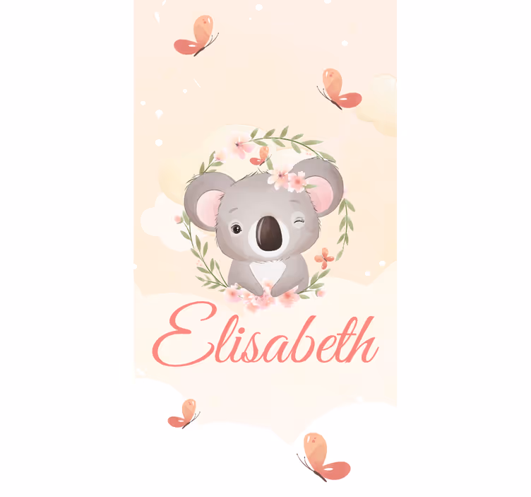 Blind children baby koala with name - TenStickers