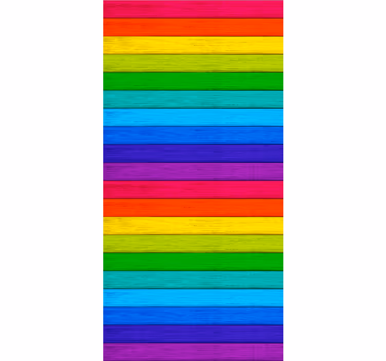 Rainbow wooden planks pattern roller blind - TenStickers