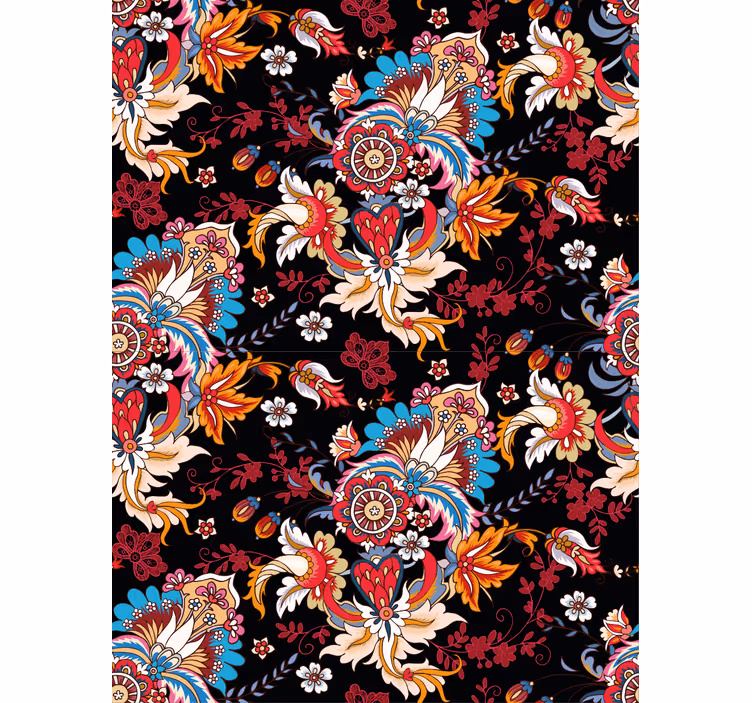 Floral roller blind with lively flower design - TenStickers