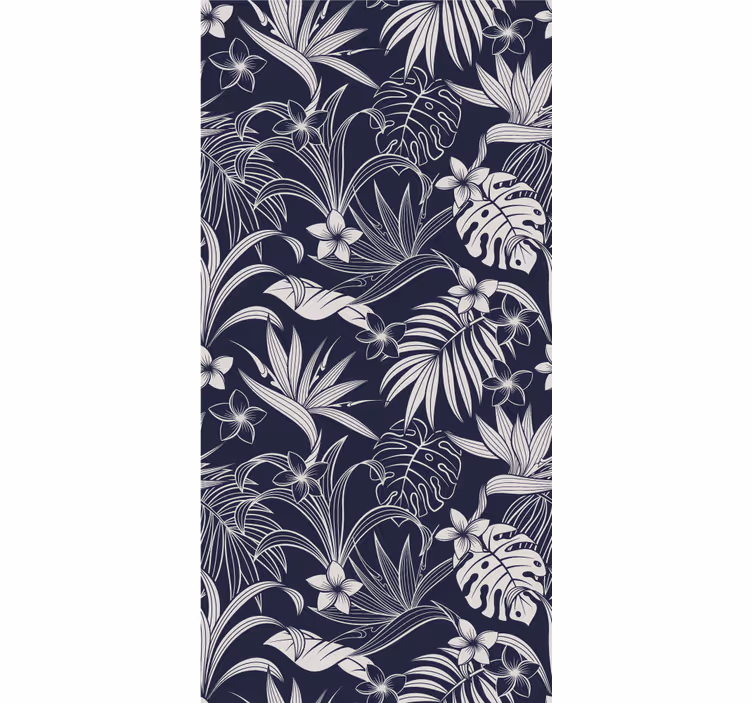 Dark tropical floral pattern blind flowers and plants - TenStickers